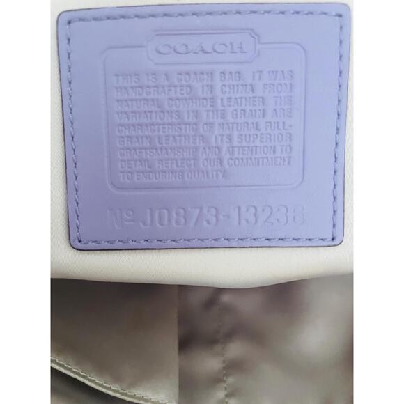 Coach Purse: 13236 light purple Carly expandable Leather Shoulder Bag - Picture 10 of 10